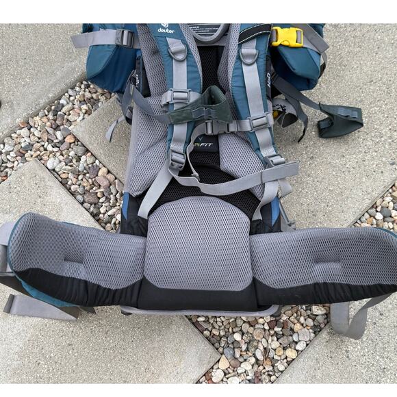 Deuter Kid Comfort 2 Aqua Blue Framed Child Carry Backpack Toddler Travel - Picture 6 of 11